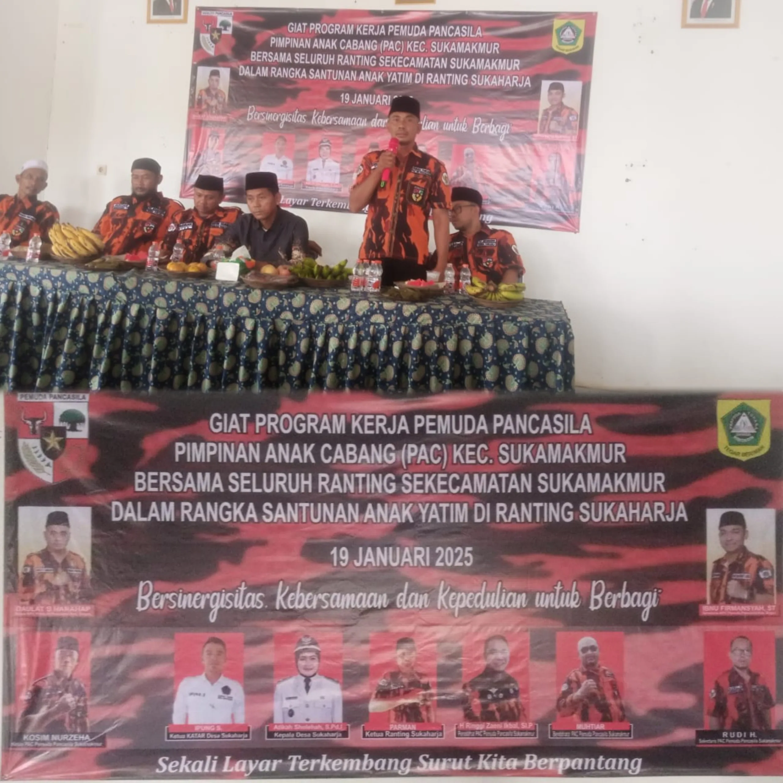 Pemuda Pancasila Kecamatan Sukamakmur Gelar Santunan Anak Yatim di Ranting Sukaharja