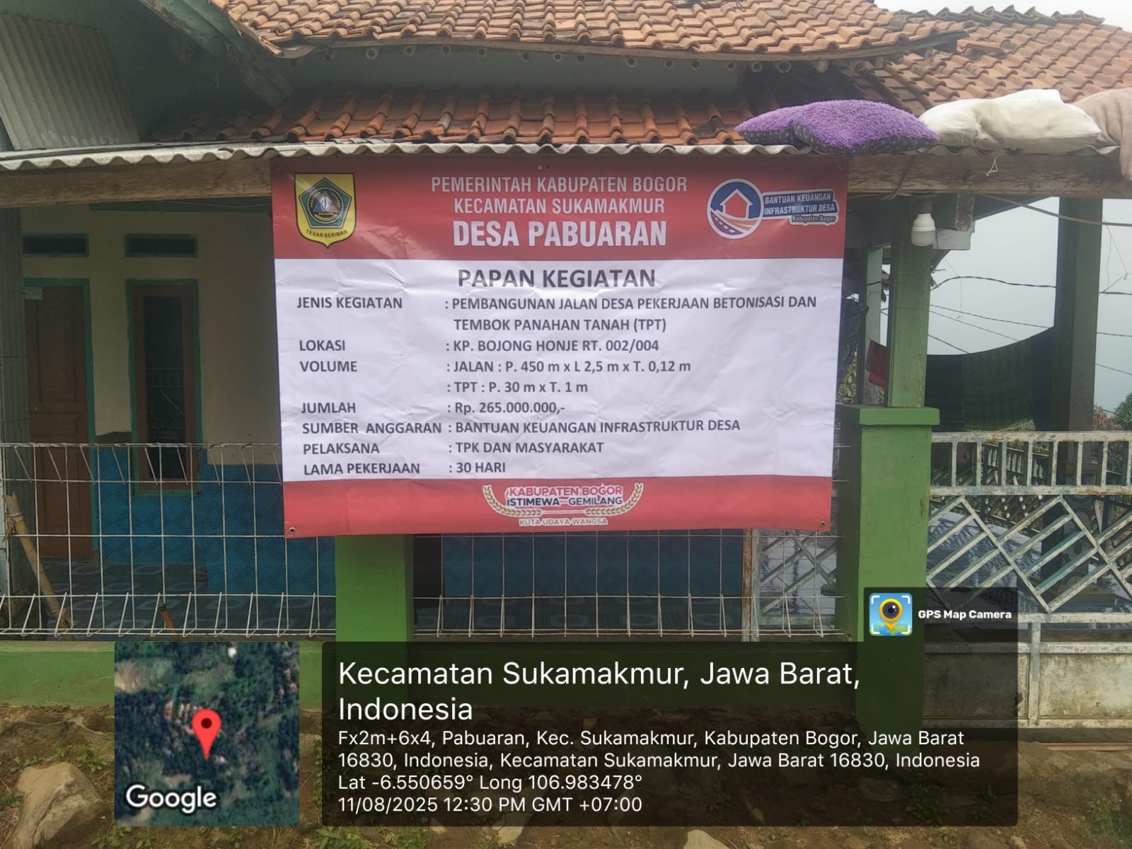 Program Bankeu Infrastruktur Desa Pabuaran Kecamatan Sukamakmur Dorong Kemajuan Pertanian dan Perekonomian Warga Kampung Bojong Honje