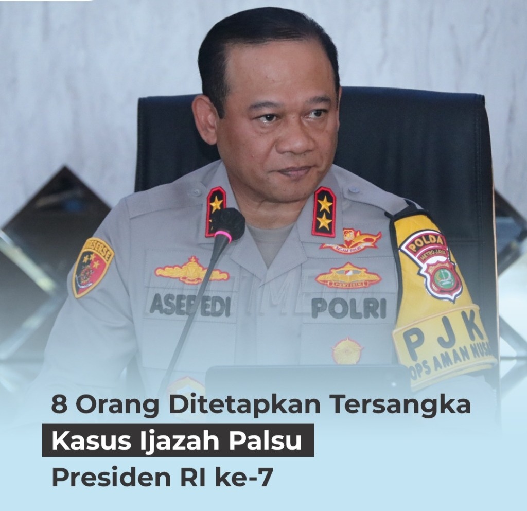 Polri Tetapkan 8 Tersangka dalam Kasus Dugaan Fitnah Ijazah Palsu Presiden RI ke-7