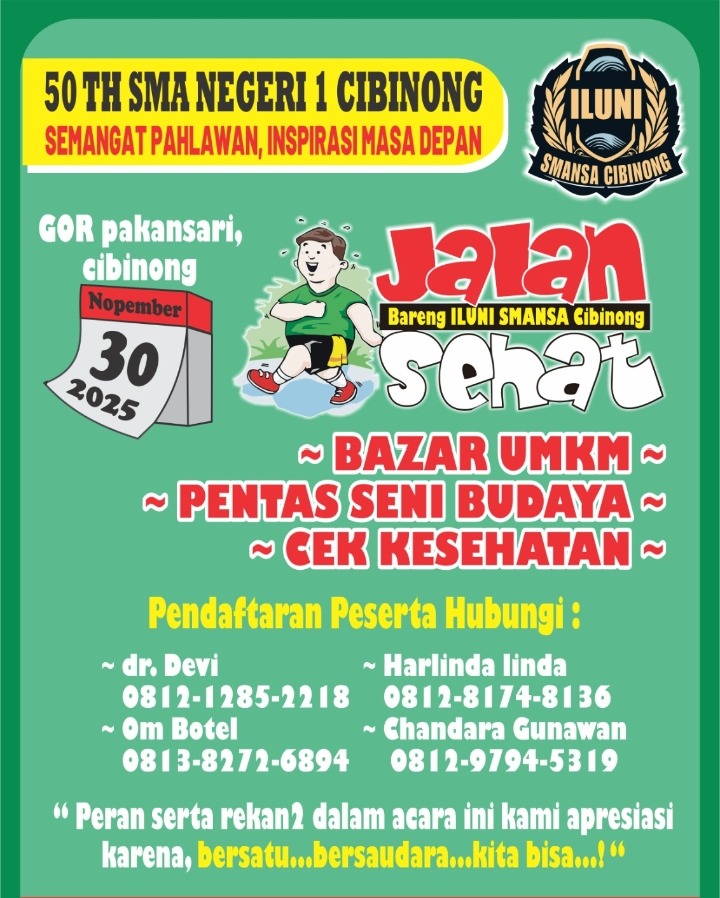 SMA Negeri 1 Cibinong Rayakan HUT ke-50 dengan Jalan Sehat dan Pentas Budaya
